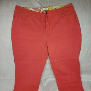 Coldwater Creek Natural Fit Capri Jeans Coral